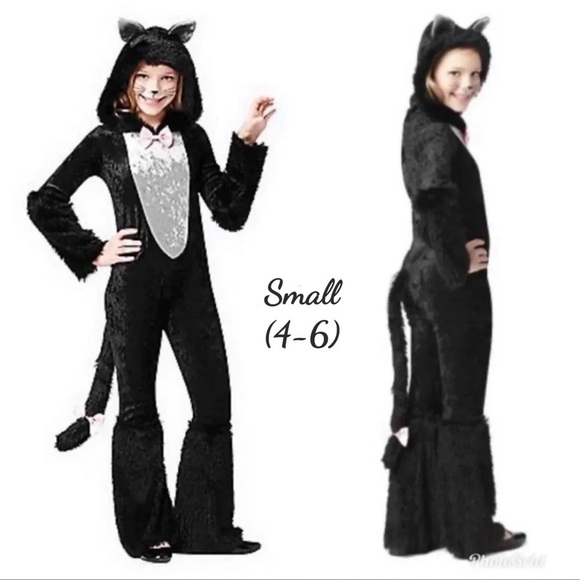 Kids Black Cat One Piece Costume, Small (4-6)